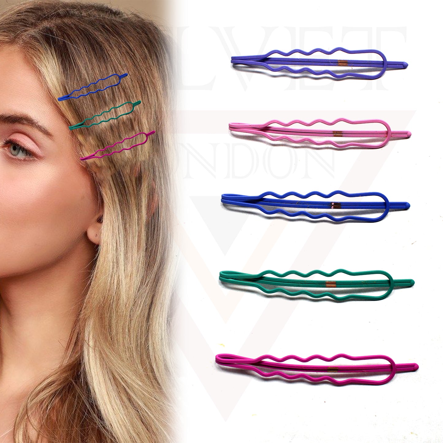 5x Hair Pins Set Clips Wave Blonde Bobby Pins Grips