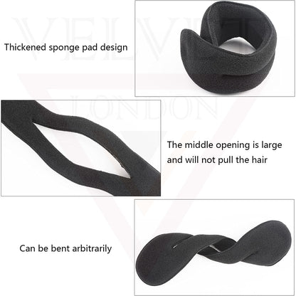 Hair Bun Maker Sponge Bun Holder Clip Black Styling Tool Magic French Twist Hair Bun Maker