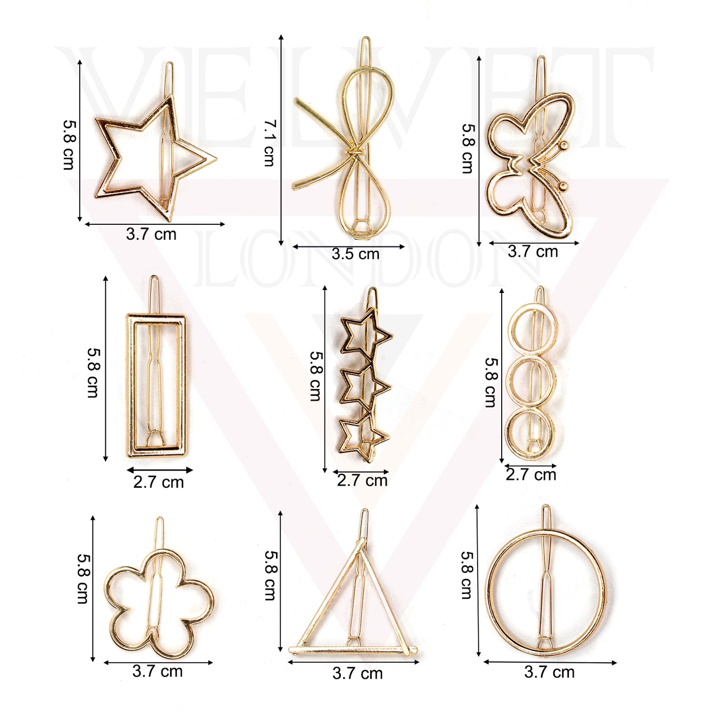 Rose Gold Hair Clip Metal Hair Pin Sliders Korean Clip Cute Metal Hair Beauty Clip