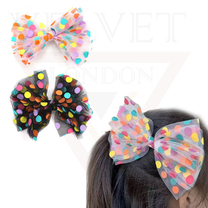 Dotted Hair Bows Ribbon Clips Glitter Hair Pins Hair Slides