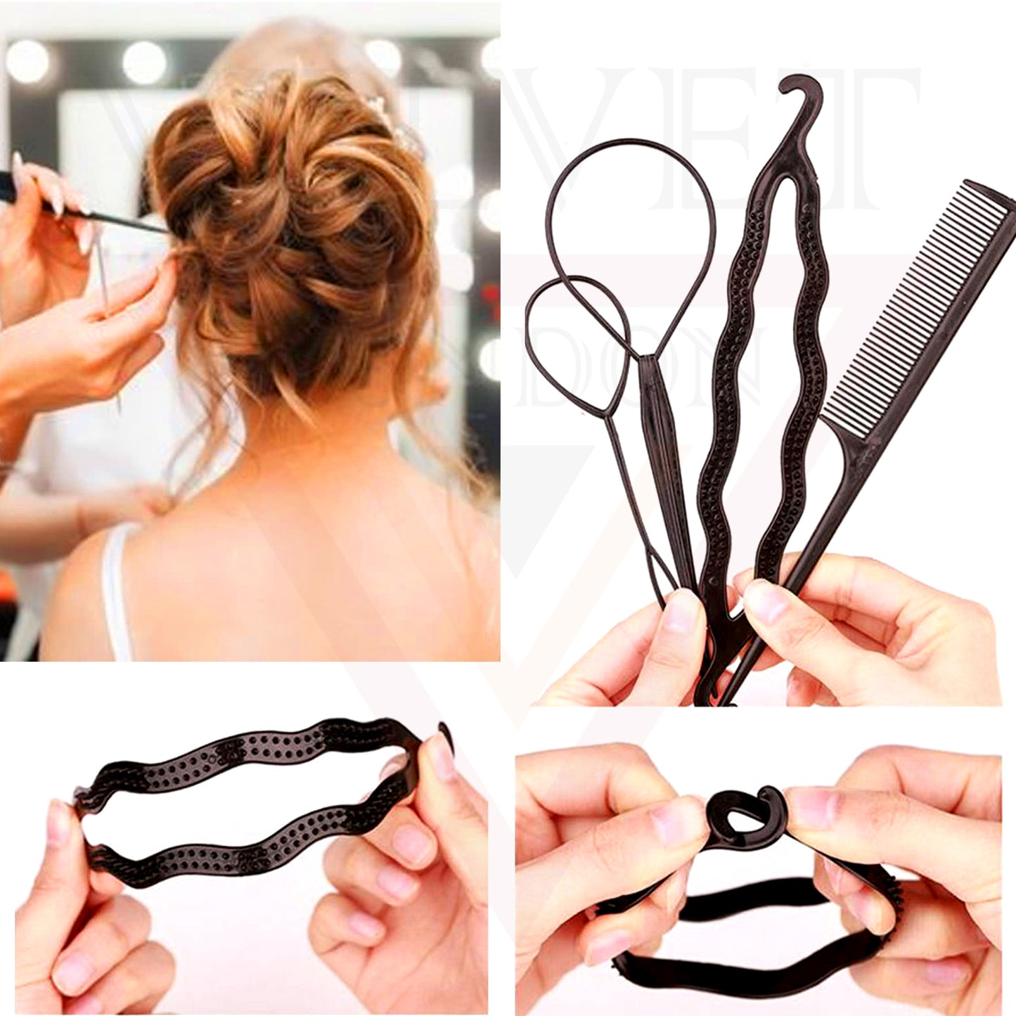 Bun Maker Topsy Comb Styling Tool  Topsy Twist Styling Ponytail Maker 8pcs