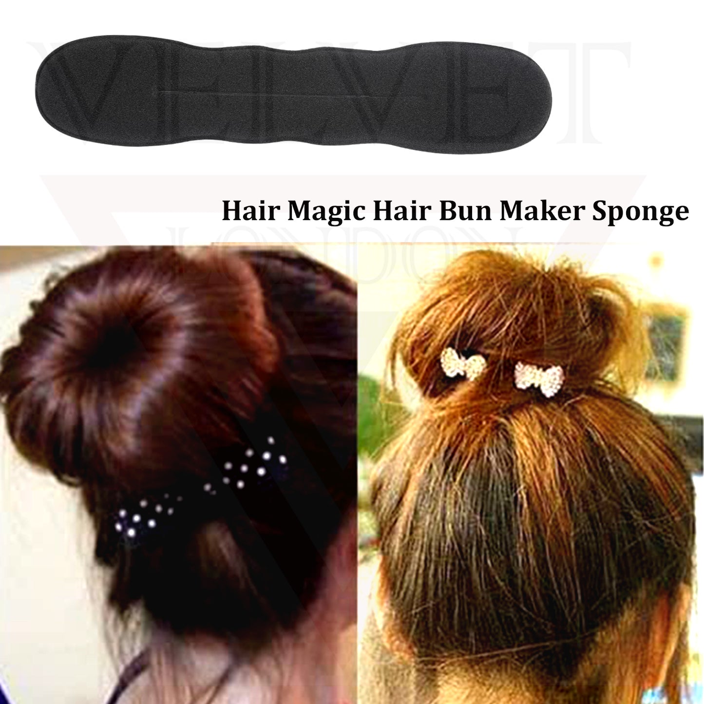 Hair Bun Maker Sponge Bun Holder Clip Black Styling Tool Magic French Twist Hair Bun Maker