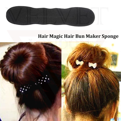 Hair Bun Maker Sponge Bun Holder Clip Black Styling Tool Magic French Twist Hair Bun Maker