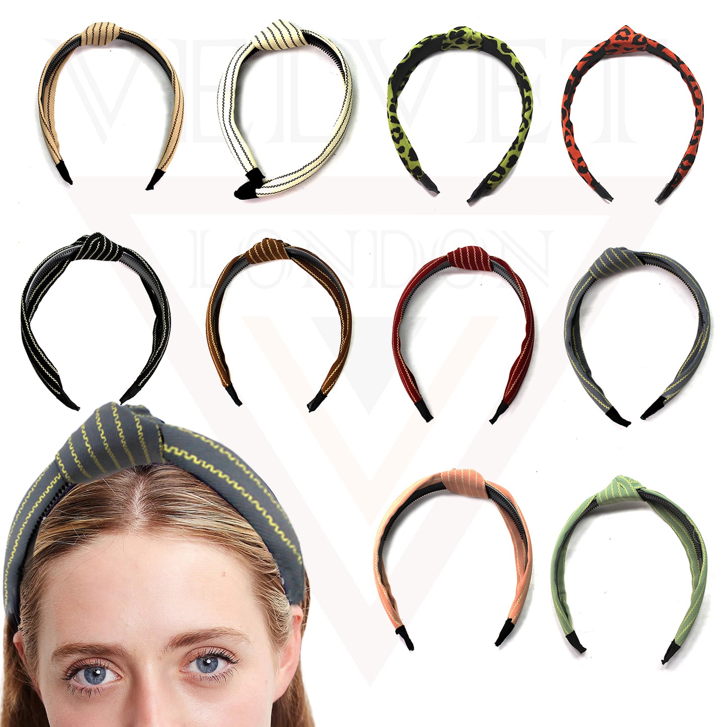 Fabric Band Tiger & Lining Headband Knot Hair Hoop