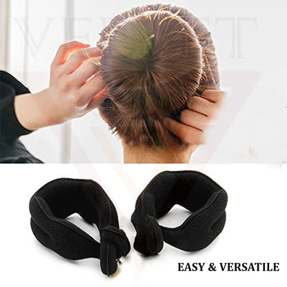 Hair Bun Maker Sponge Bun Holder Clip Black Styling Tool Magic French Twist Hair Bun Maker