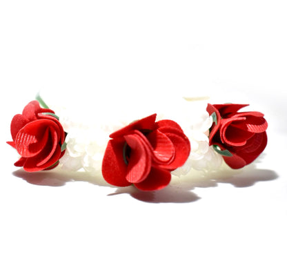 Artificial Flower Jasmine & Rose Gajra Bun Floral Hair Styling Juda