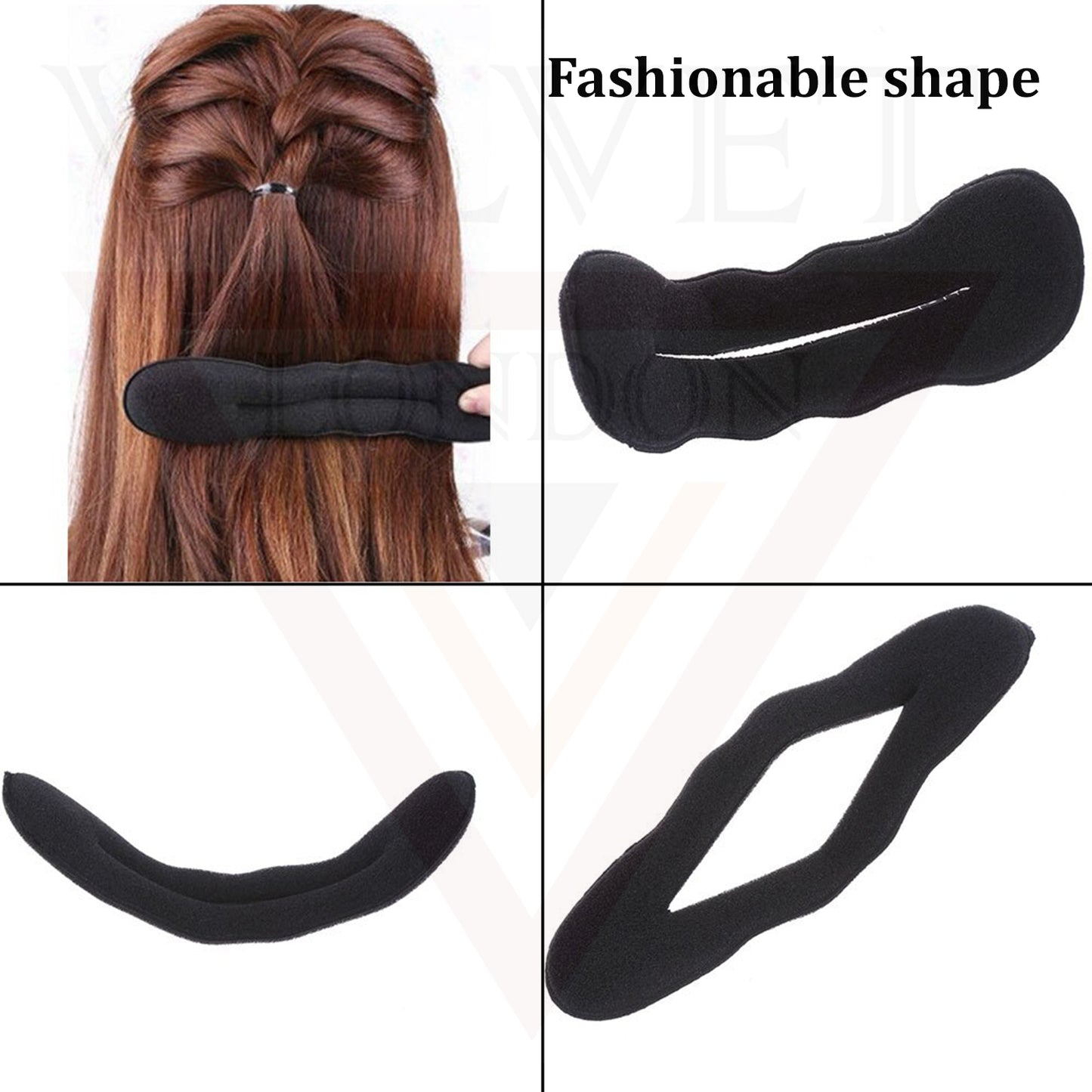 Hair Bun Maker Sponge Bun Holder Clip Black Styling Tool Magic French Twist Hair Bun Maker