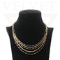 Stones Necklace Trendy Antique Multilayer Golden Chain Necklace Party Jewellery