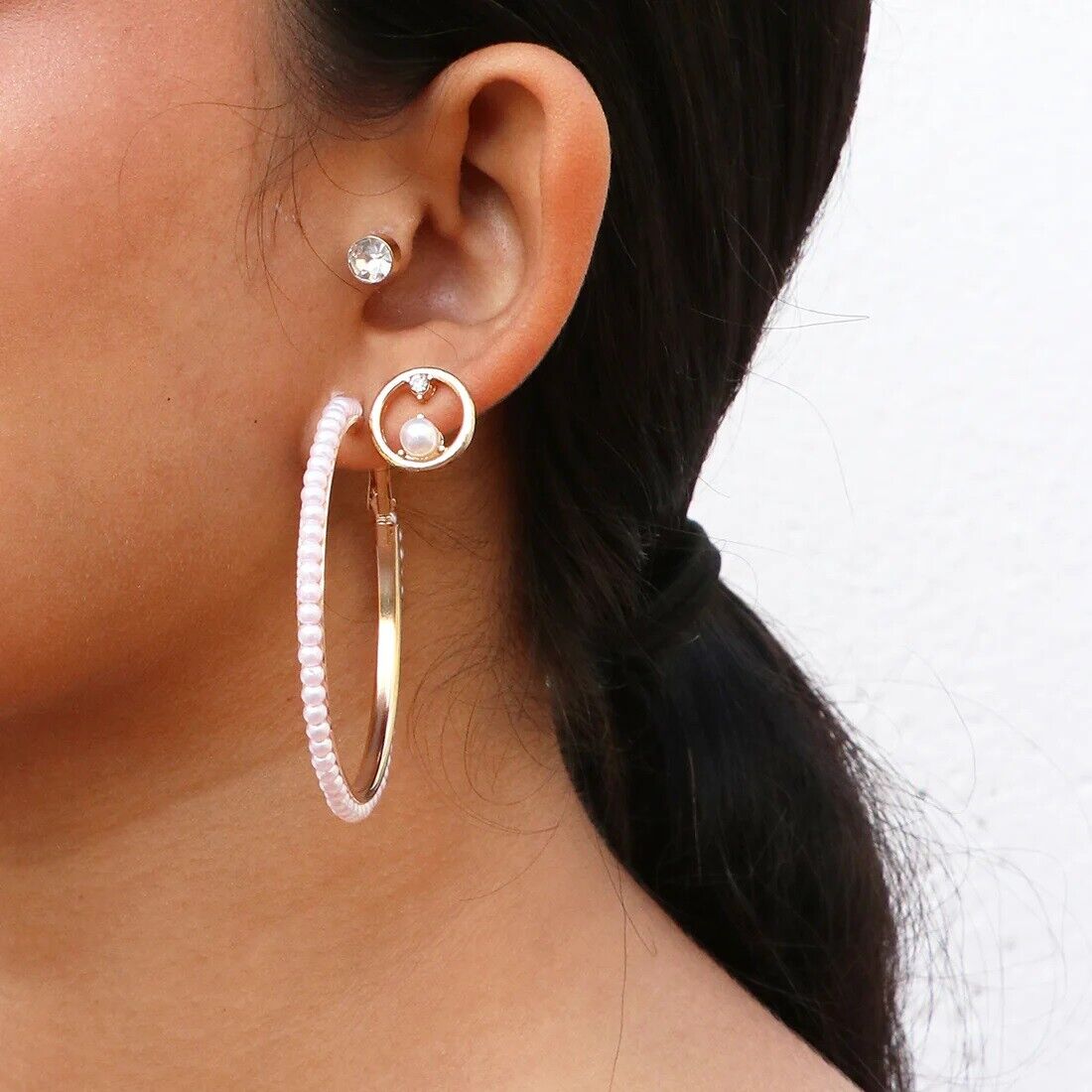 Hoop Earrings Golden Ear Hoop Ring Fashion Earring Dangle Jewellery