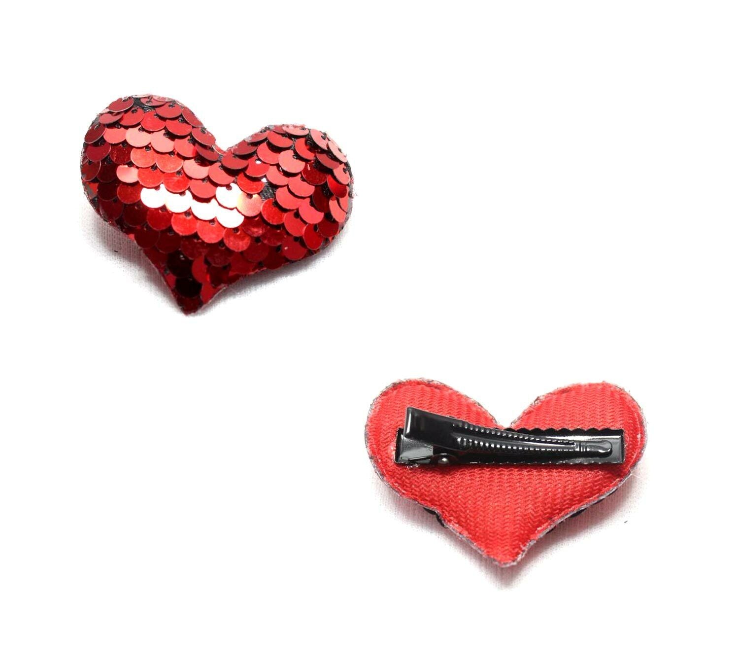 2x Hair Clips Heart Shaped Cute Clips Metal Snap Baby Barrettes Sparkly Hairpins