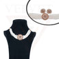 Necklace White Pearl Beads Crystal Rhinestone Earrings Party Girls Jewellery Set