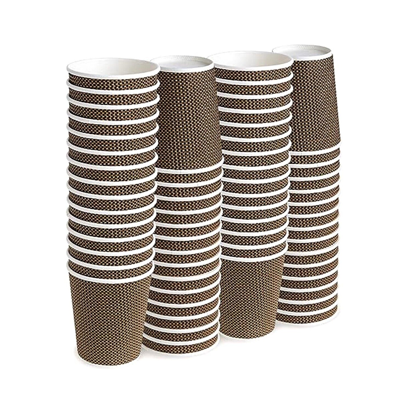 Disposable Paper Cups Ripple 3 Ply Paper Brown Cups Hot Coffee Tea Drinking Cup