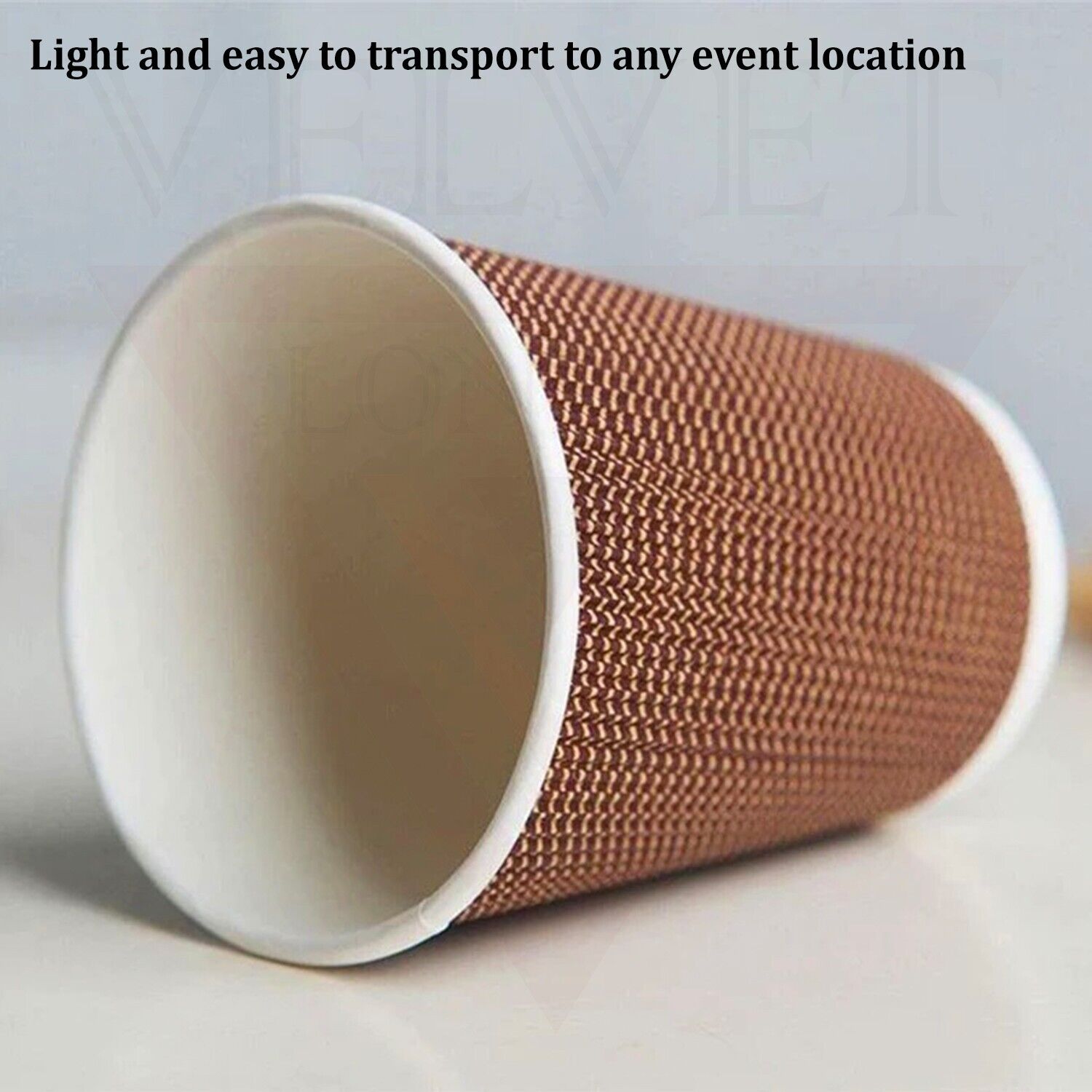 Disposable Paper Cups Ripple 3 Ply Paper Brown Cups Hot Coffee Tea Drinking Cup