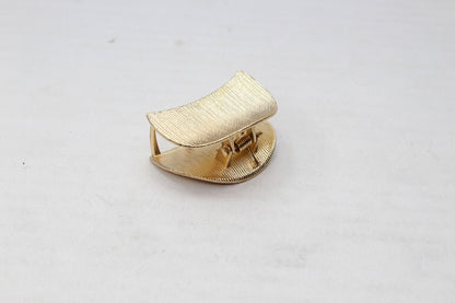 2x Gold Hair Claw Metal Lining Half Moon Shape Hair Jaw Clamp Grips Pins Clips