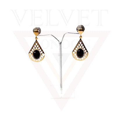 Drop Earrings Crystal Stone Golden Drop Dangle Stud Earrings Women Girls Gifts