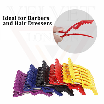 12pc Hair Crocodile Clamps Hair Dressing Clips Professional Salon Section Clips