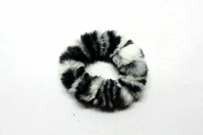 6x Tiger Print Hair Scrunchie Fur Hair Bands Fluffy Elastic Ponytail Tie Rope UK