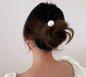 Silver Pearl Hair Stick Bun Holder Hairpin Headwear Chinese Metal Hair Chopstick