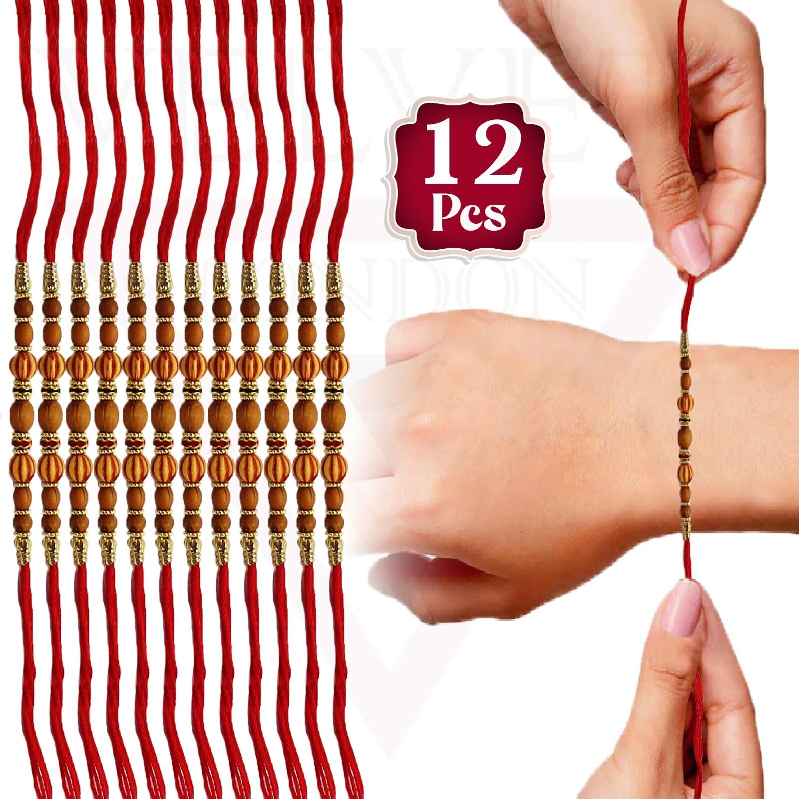 12pcs Rakhi Thread  for Brother Multicolour Bead Raksha Bandhan Rakhi Bracelet