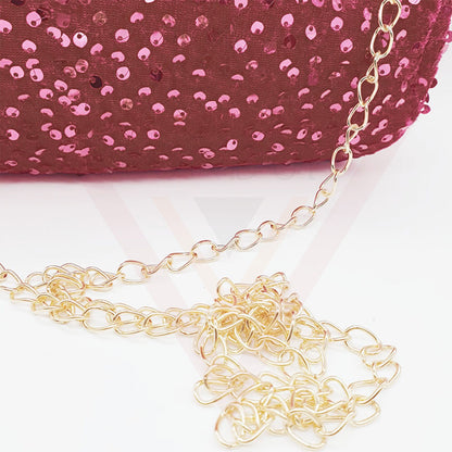 Sequin Long Chain Zip Shoulder Bag Sling Purse Handbag Makeup Phone Party Pouch