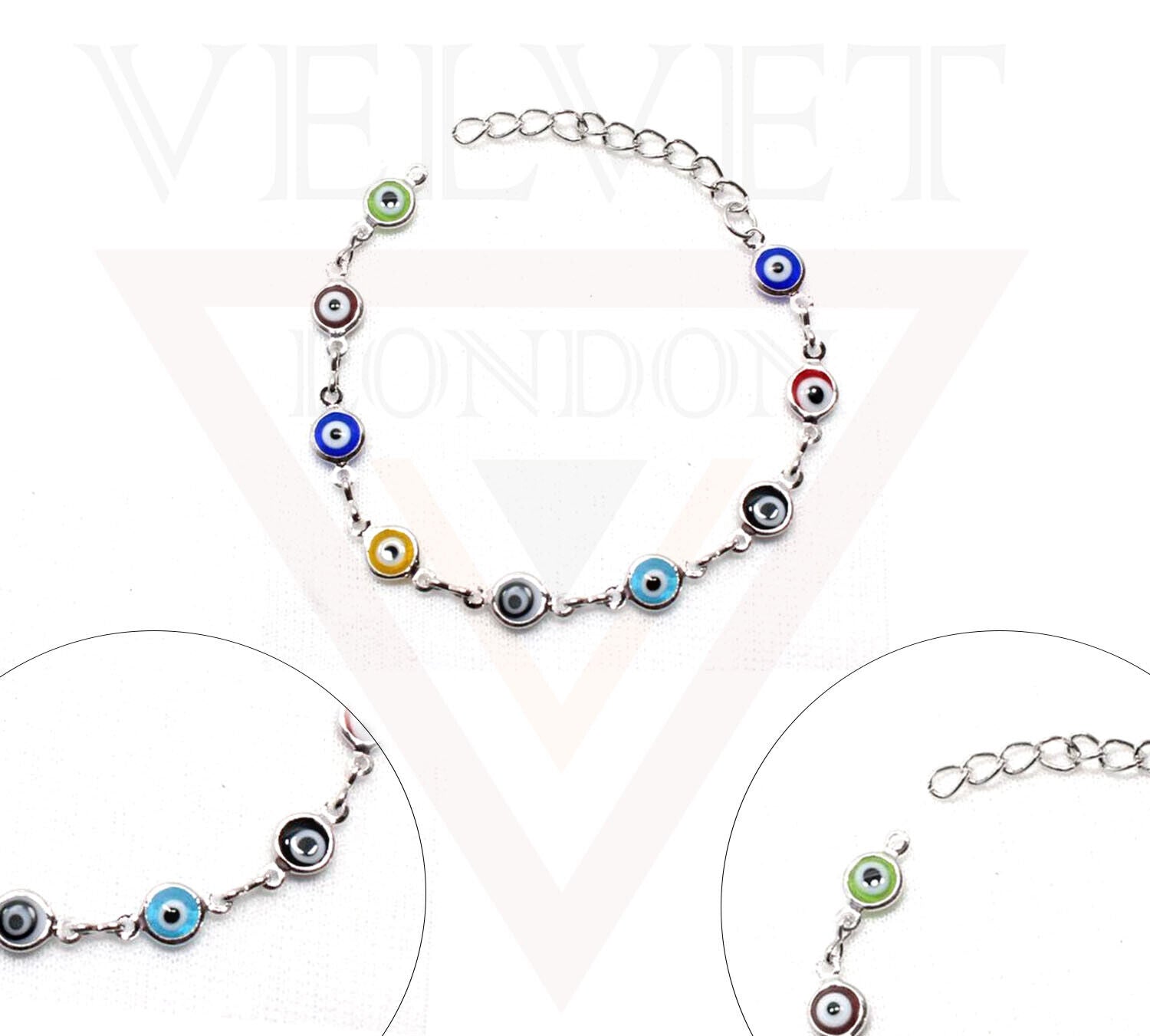 Evil Eye Bracelets Wrist Chain Multi-Colour Beads Beach Lucky Anklets Bracelets