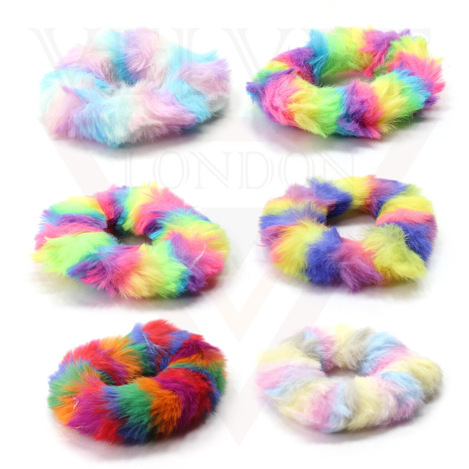 Plush Hair Scrunchie Fur Hair Bands Fluffy Elastic Rubber Ponytail Tie Hair Rope