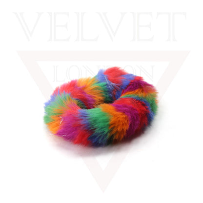 Plush Hair Scrunchie Fur Hair Bands Fluffy Elastic Rubber Ponytail Tie Hair Rope