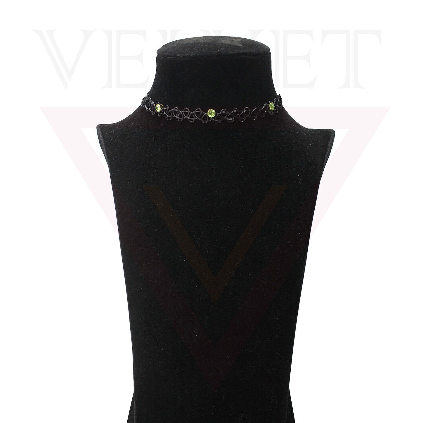 Necklace Elastic With Diamond Retro Style Tattoo Necklace Black Stretch Choker