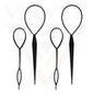 2x Topsy Tools Black Hair Braid Twist Styling Loop Ponytail Maker Bun Maker Tool