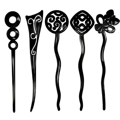 Hair Chopsticks Black Hair Bun Sticks Juda Sticks Japanese Hairpins Bun Holder