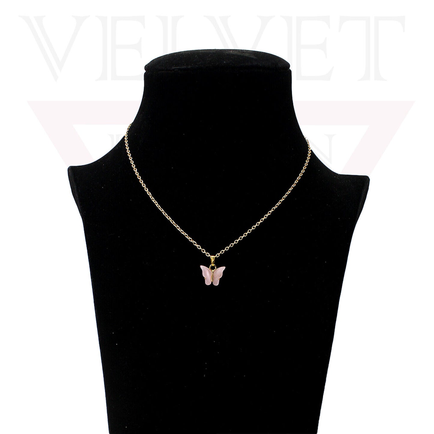 Necklace Colour Butterfly Pendant Golden Chain Vintage Delicate Choker For Women