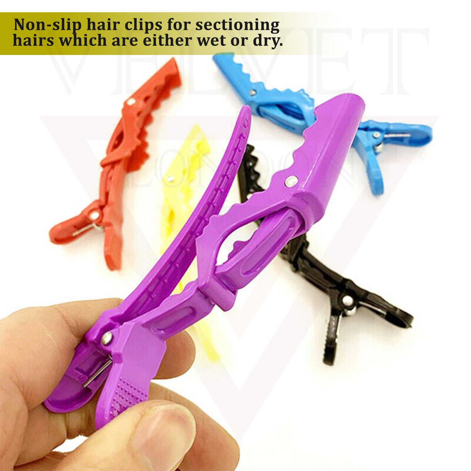 12pc Hair Crocodile Clamps Hair Dressing Clips Professional Salon Section Clips