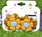 2X Flower Hair Rubber Band Kids Hair Pony Tie Elastic Baby Clips Girls Hair Band