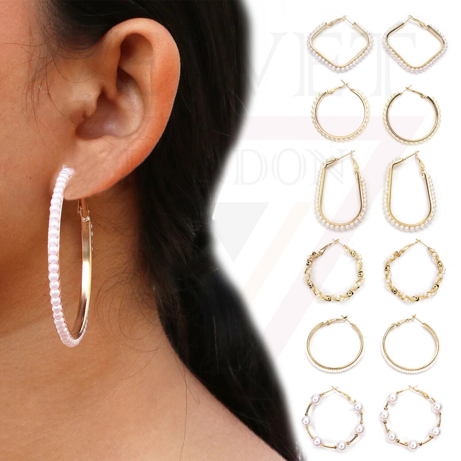 Hoop Earrings Golden Ear Hoop Ring Fashion Earring Dangle Jewellery