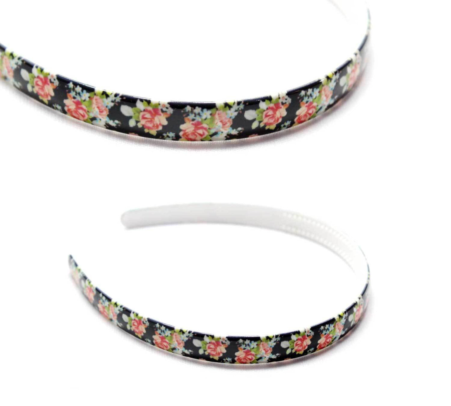 Flower Print Hair Bands Headband With Teeth Hair Hoop Non-slip Gripper Headwears