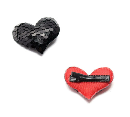 2x Hair Clips Heart Shaped Cute Clips Metal Snap Baby Barrettes Sparkly Hairpins