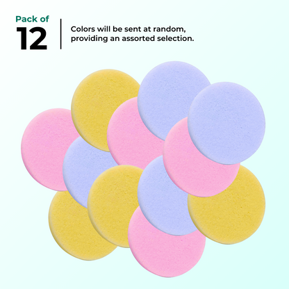 Facial Sponges Face Makeup Removal Sponge Cleansing Pads Exfoliating 12pcs