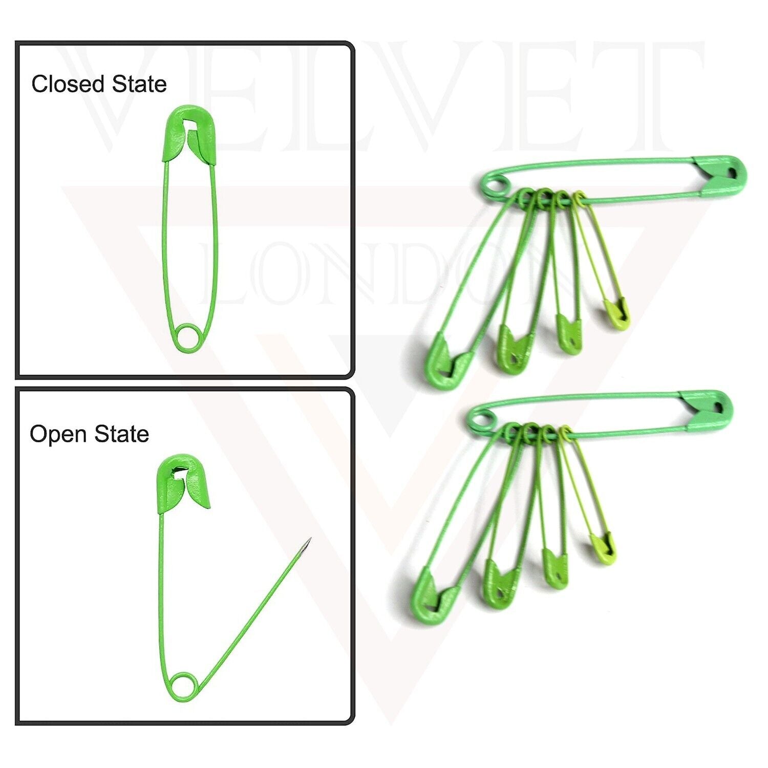 Safety Pins 50Pcs P Green Sewing Nickel Pins Metal Plated for Art Craft Clothe