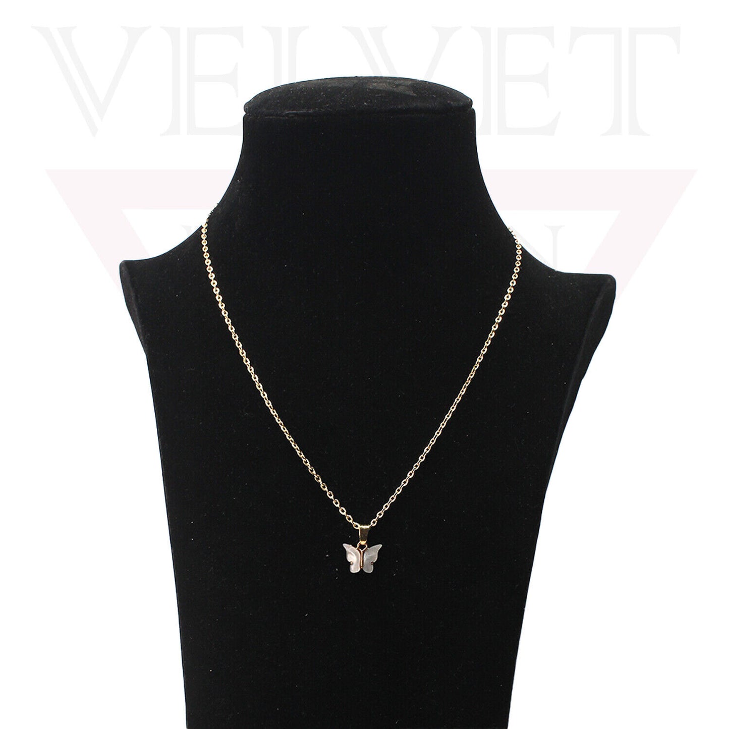 Necklace Colour Butterfly Pendant Golden Chain Vintage Delicate Choker For Women