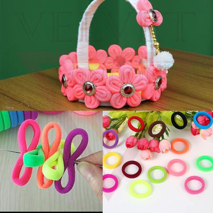 50x Headband Candy Colour Mini Bobbles Elastics Ties Ponies Baby Rope Headwear