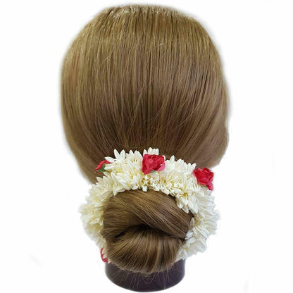 Jasmin & Rose Gajra Bun Floral Hair Styling Bride Juda Fragrence Hair Accessorie