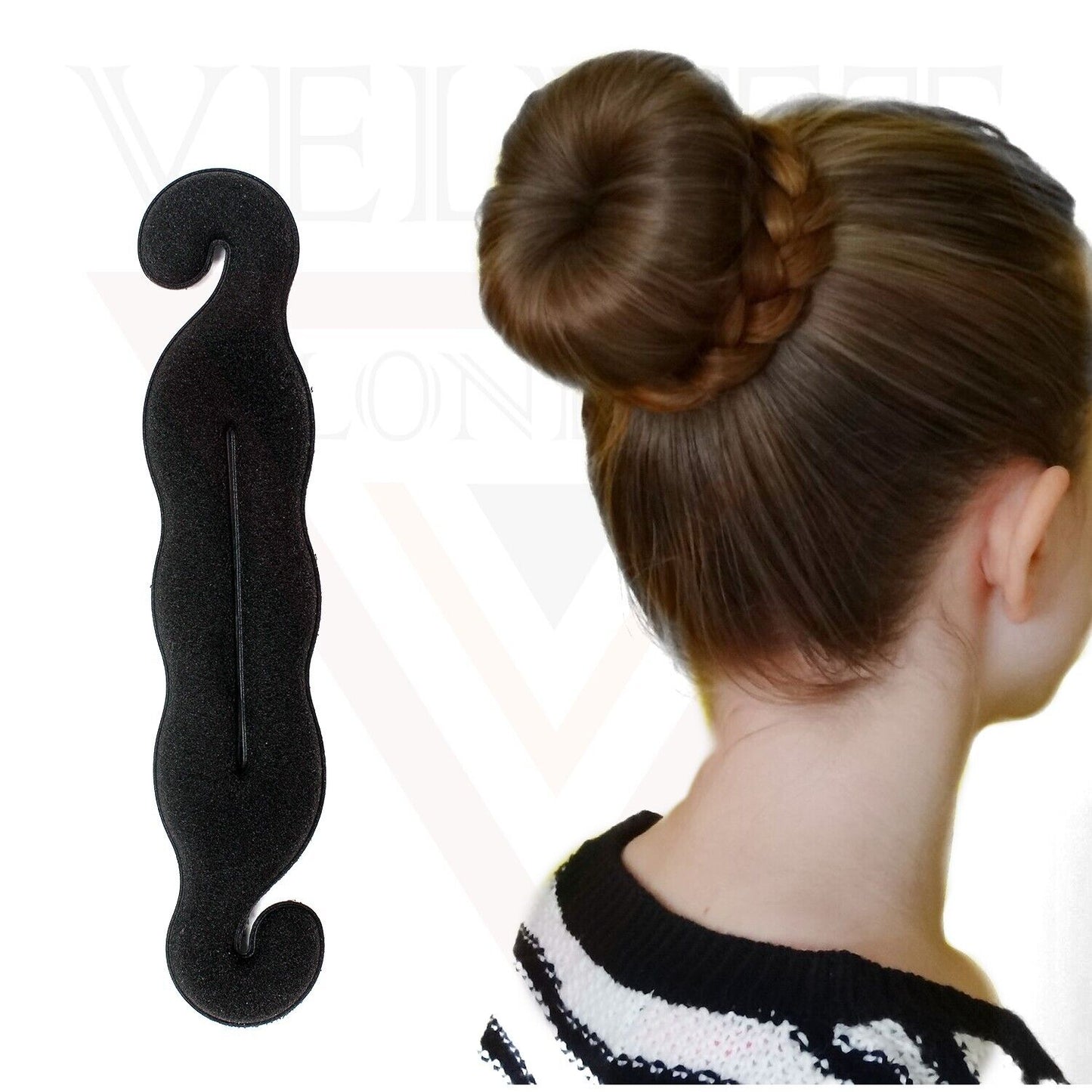 2x Small Hair Bun Maker Braiding Tool Hook French Plait Twist Donut Band Styling