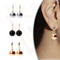 3Pcs Pearl Earrings Hoop Earrings Dangle Drop Long Earrings Grey Black Gold