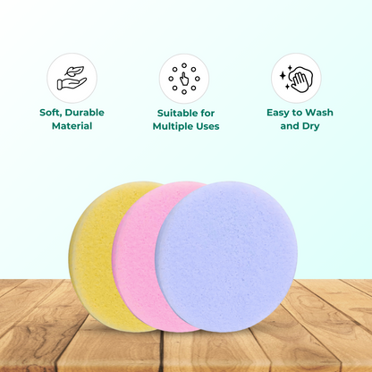 Facial Sponges Face Makeup Removal Sponge Cleansing Pads Exfoliating 12pcs