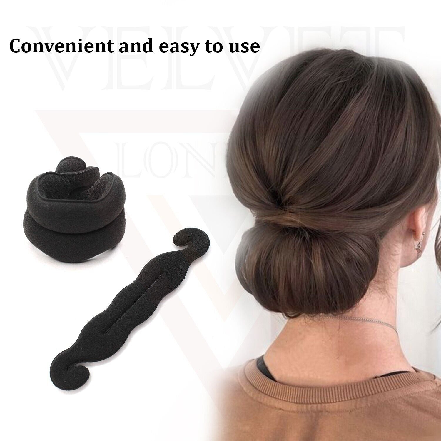 2x Small Hair Bun Maker Braiding Tool Hook French Plait Twist Donut Band Styling