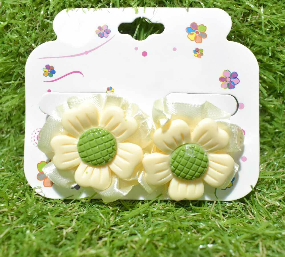 2X Flower Hair Rubber Band Kids Hair Pony Tie Elastic Baby Clips Girls Hair Band