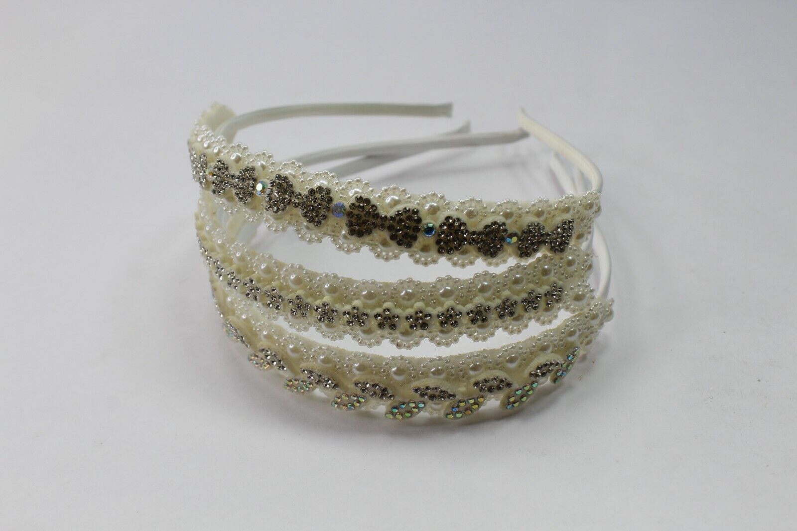 White Partywear Hair Bands Pearl Headbands Dimond Hair Hoop Birthday