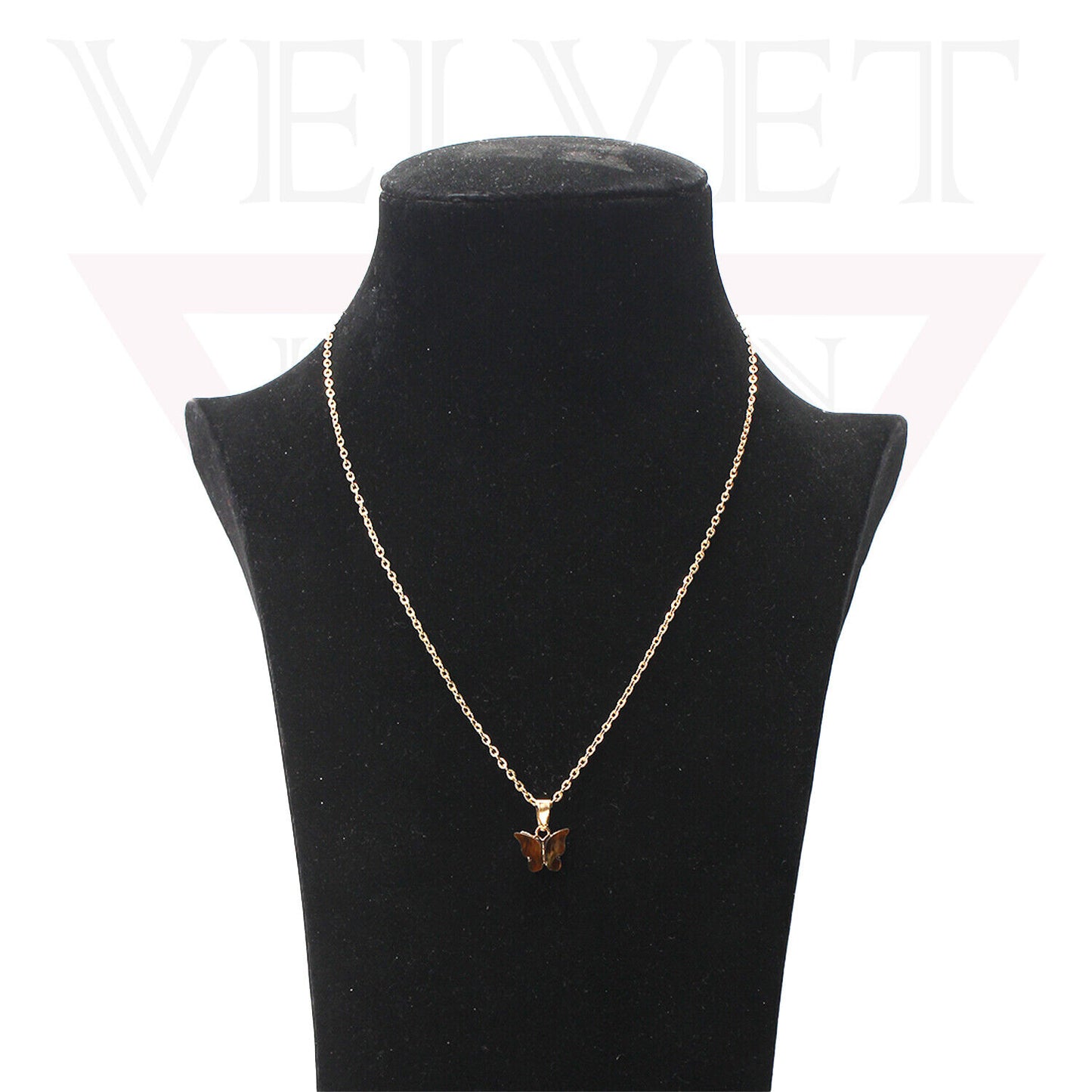 Necklace Colour Butterfly Pendant Golden Chain Vintage Delicate Choker For Women