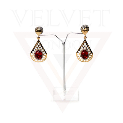 Drop Earrings Crystal Stone Golden Drop Dangle Stud Earrings Women Girls Gifts