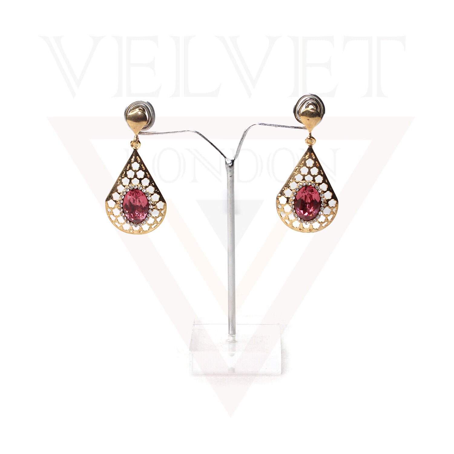 Drop Earrings Crystal Stone Golden Drop Dangle Stud Earrings Women Girls Gifts